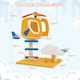 image 3 of COSTWAY Aviation-themed Cat Tree Cat Tower Top Perch