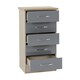image 5 of Nevada 5 Drawer Narrow Chest White