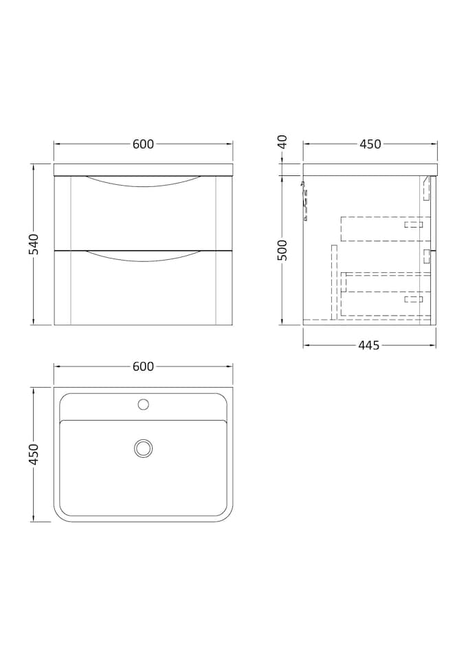 image 1 of Balterley Arch Wall Hung 2 Drawer Bathroom Vanity Unit & Polymarble Basin | Green | Satin Green