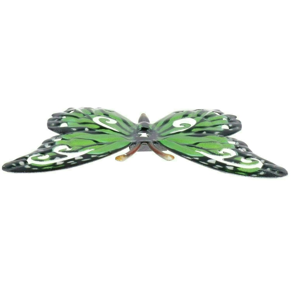 image 1 of Set of 12 Green Small Metal Butterflies Garden/Home Wall Art Ornament