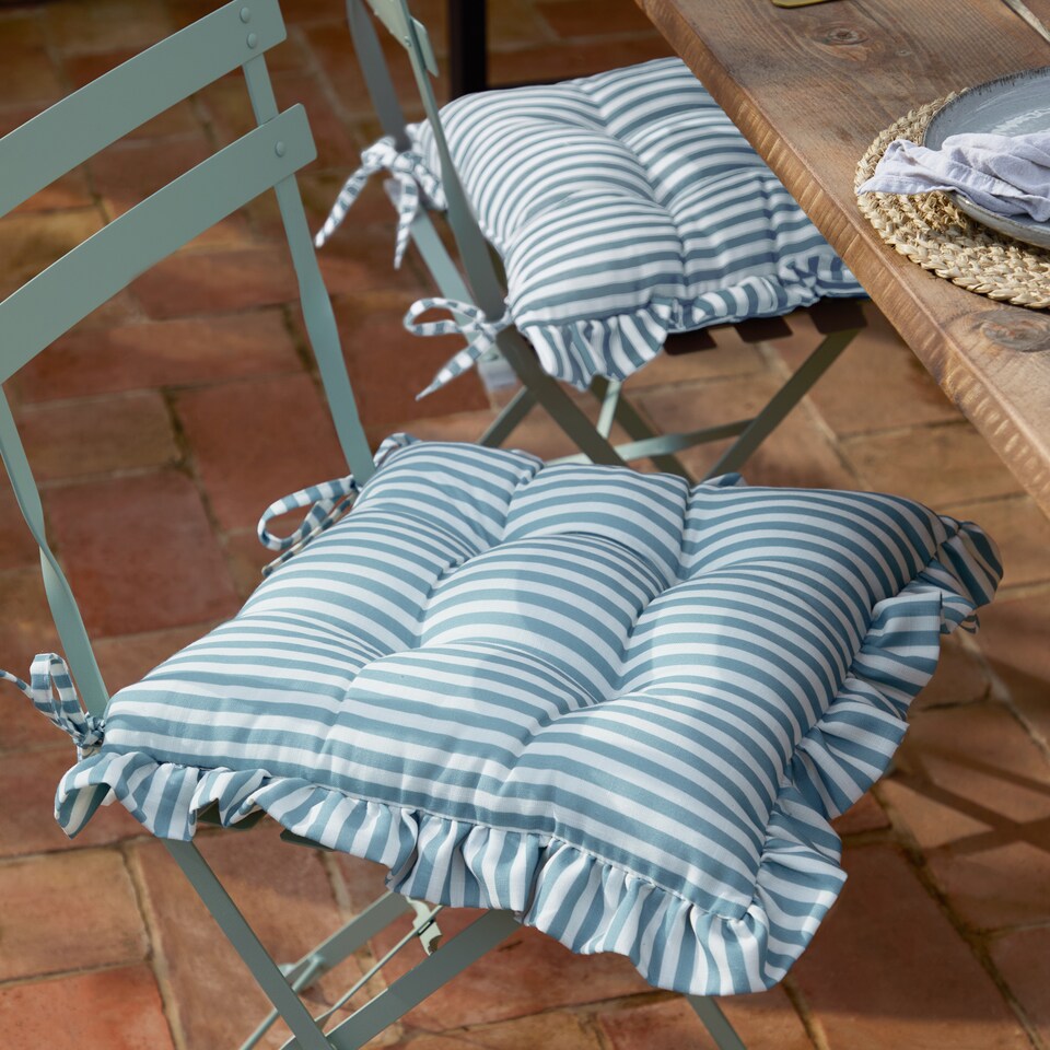 image 1 of Wylder Millie Ruffle 2 Pack Indoor Outdoor Seat Pads
