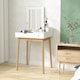 image 6 of HOMCOM Dressing Table Vanity Desk Flip-up Mirror 2 Drawers, White