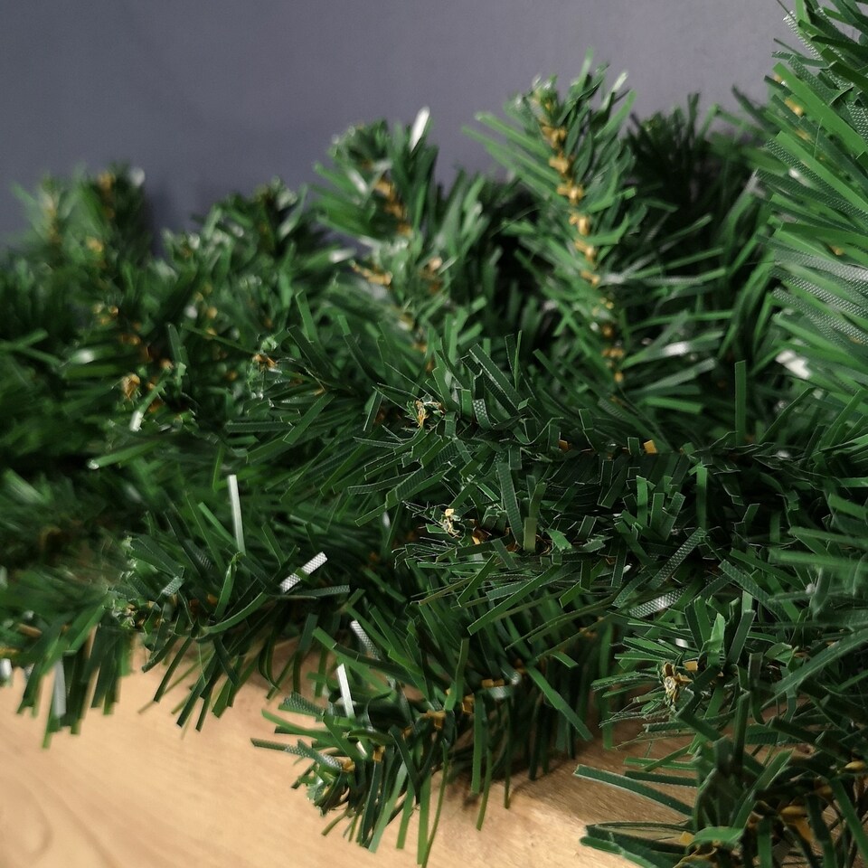 image 1 of Premier 270cm (9ft) x 25cm Plain Green Christmas Garland Decoration