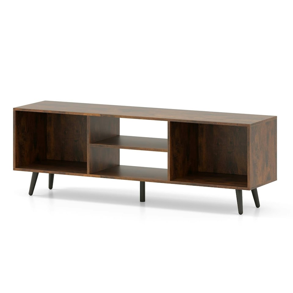 image 1 of COSTWAY 120cm Entertainment Center TV Stand for 55 Inches Brown Brown