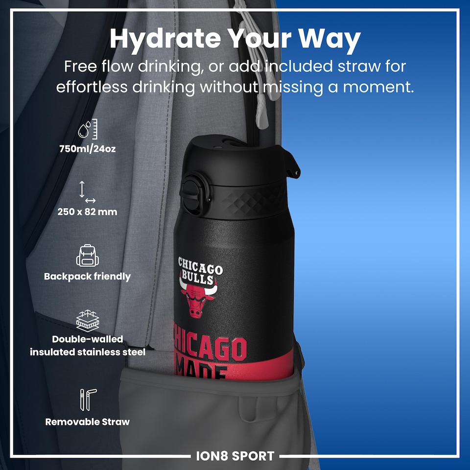 image 1 of NBA x Sport, Insulated Bottle, NBA 50, 750ml (24oz) | Red | NBA 50 Chicago Bulls | One Size
