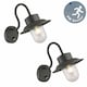 image 2 of Set of 2 Montford - Black Motion Sensor Outdoor Wall Lights | Black | Clear | 2