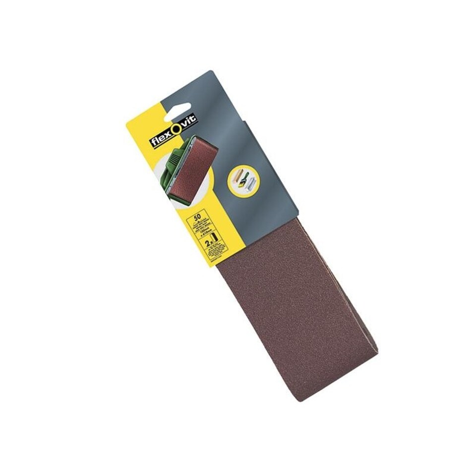 Flexovit Cloth Sanding Belt - Multi Colour - 610 x 100mm 120G Fine (Pack of 2)