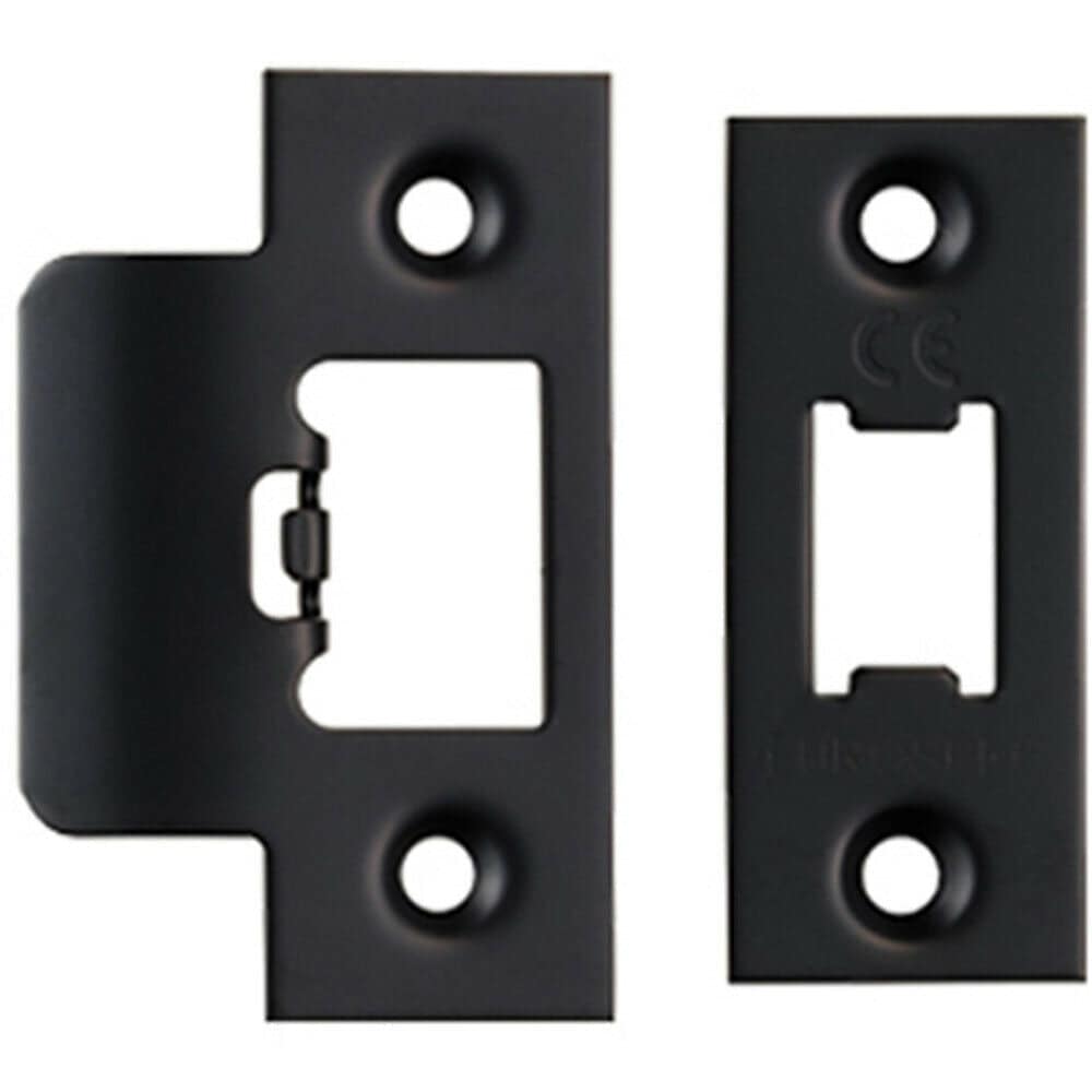 Loops Forend Strike & Fixing Pack Suitable for Tubular Latch Matt Black