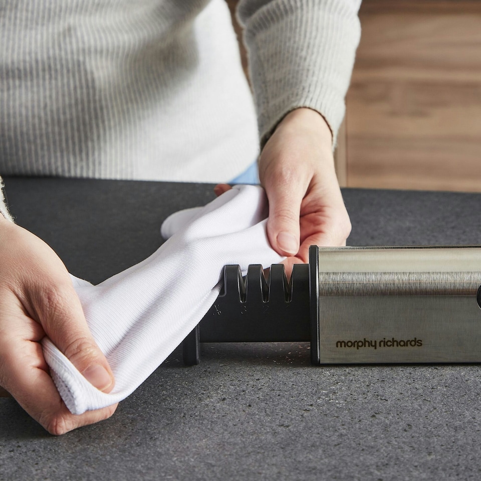 image 1 of Morphy Richards 4 in 1 Retractable Knife and Scissor Sharpener
