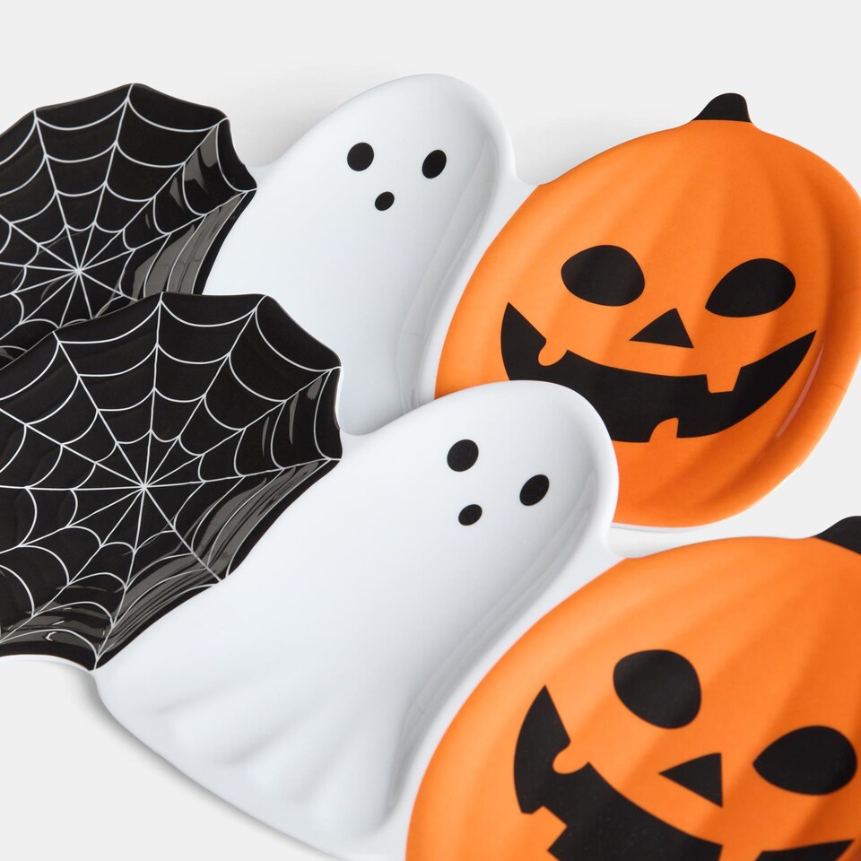 image 1 of OHS 2 Pack Large Halloween Melamine Serving Platters Collection Festive Party Trays
