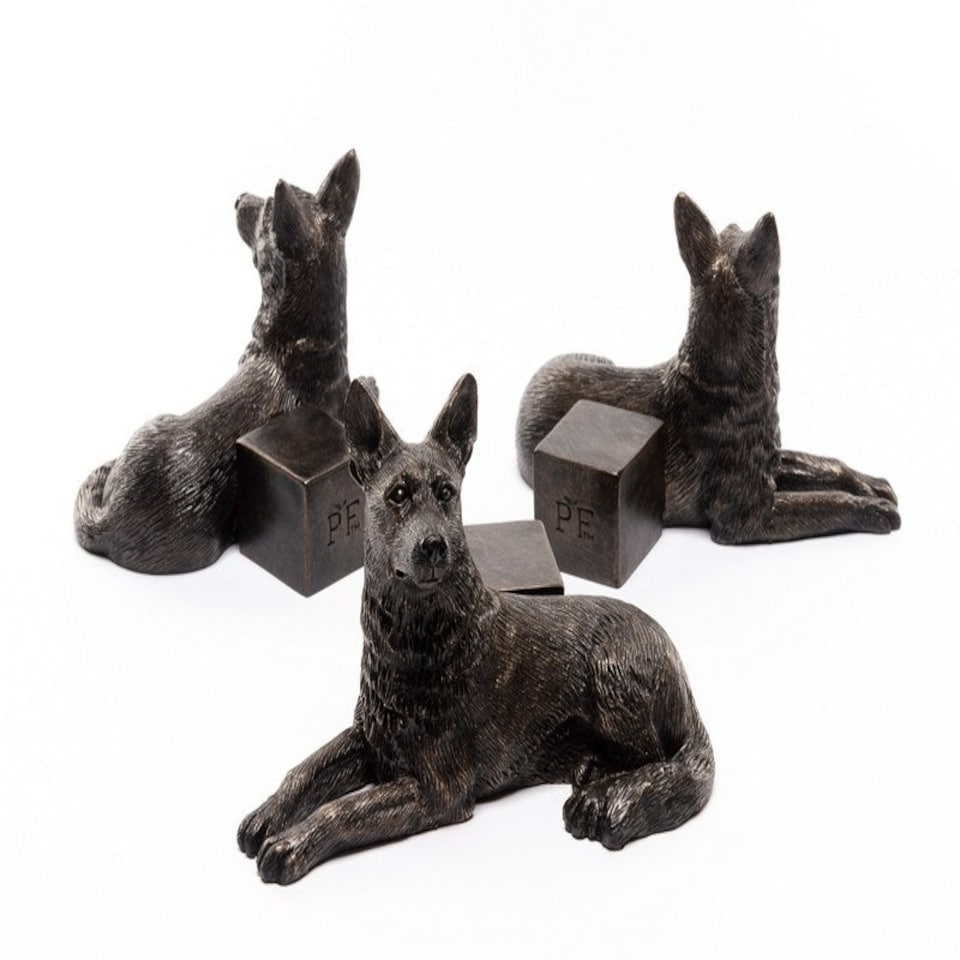 image 1 of German Shepherd Plant Pot Feet - Set of 3 - L8 x W11.5 x H7.5 cm Brown