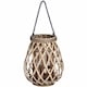 image 1 of Small Wicker Bulbous Lantern - decorative ornament - L10 x W10 x H30 cm | Brown