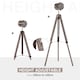 image 3 of HOMCOM Industrial Tripod Floor Lamp, Nautical Searchlight with Adjustable Height, Wood Legs, E14 Lamp Base for Living Room, Bedroom, Grey and Bronze