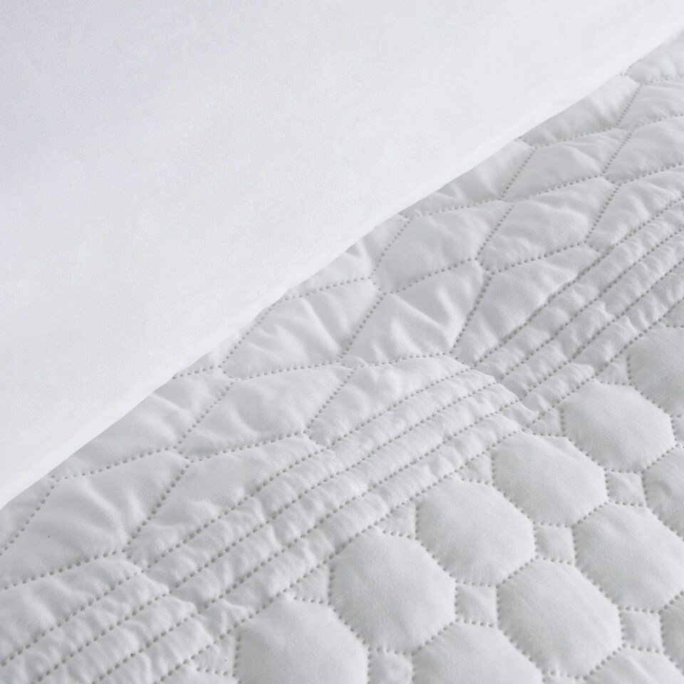 image 1 of OHS Geometric Tribal Embossed Textured Duvet Bedding Set, King - White
