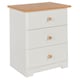 image 6 of Colorado 3 Drawer Bedside Cabinet - Affordable Modern White & Oak Style | White | Soft White | One Size | 1