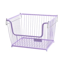 Buckingham Multi-Purpose Stackable Storage Organising Basket 30.5 x 26.5 x 22 cm Lavander