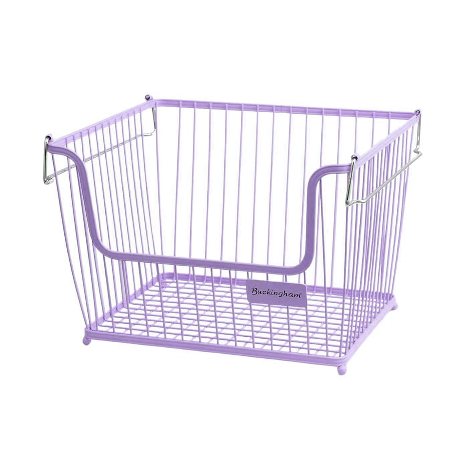 Buckingham Multi-Purpose Stackable Storage Organising Basket 30.5 x 26.5 x 22 cm Lavander