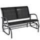 image 2 of Outsunny 2Person Outdoor Glider Bench Patio Double Swing Gliding Chair Loveseat wPower Coated Steel Frame for Garden Patio Porch, Black