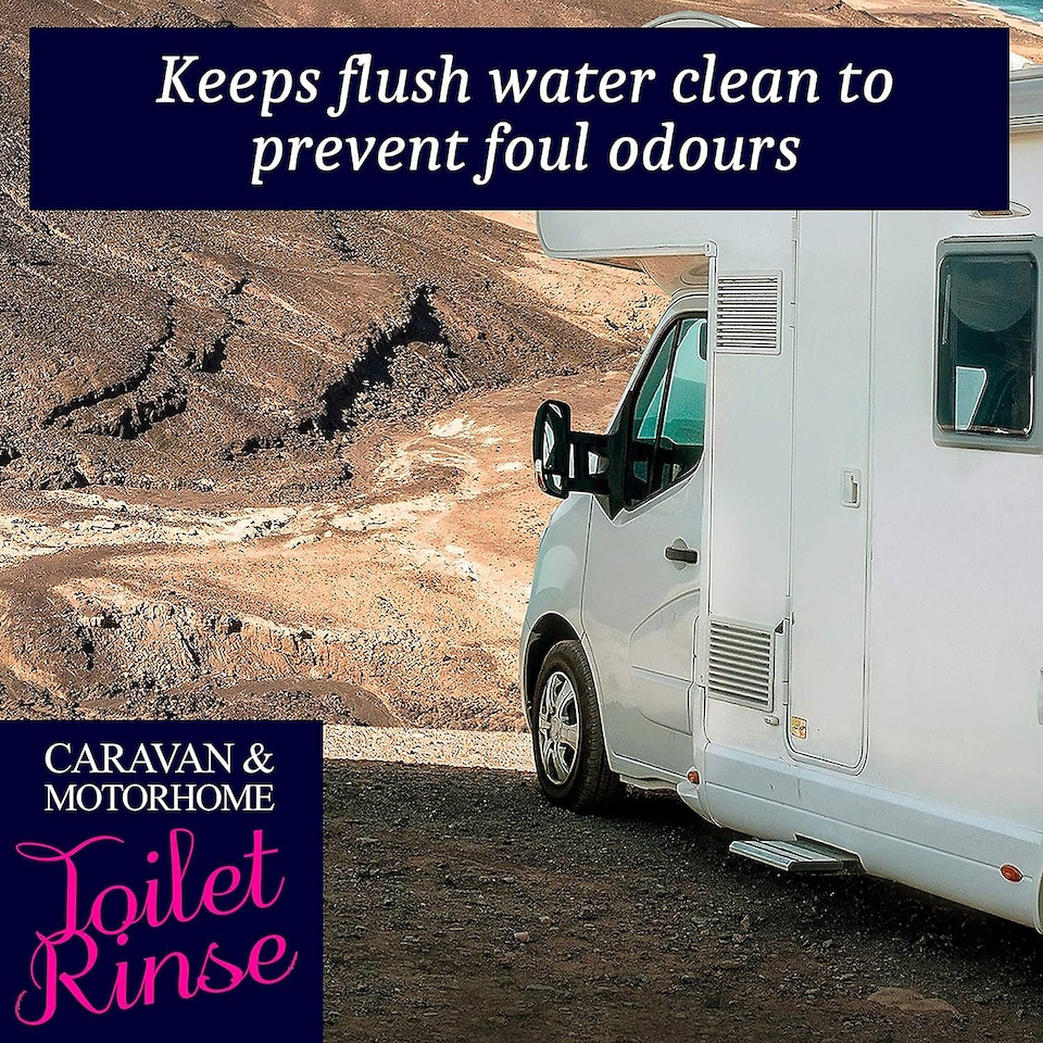 image 1 of Homefront Caravan and Motorhome Pink Toilet Chemical Rinse Solution Fluid Cleaner Formaldehyde Free 8L