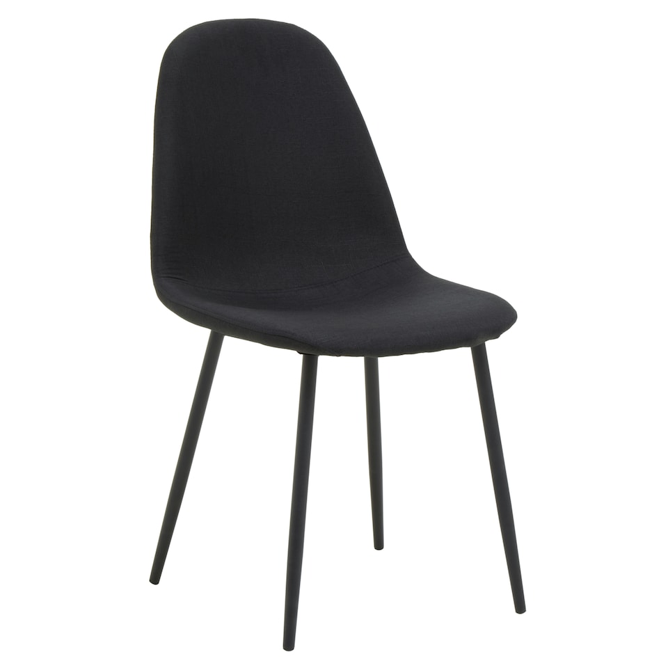 image 1 of Interiors By Premier Comfortable Sturdy Black Fabric Dining Chair, Contemporary Modern Dining Chair, Versatile Modern Chair Black