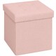 image 1 of HOMCOM Foldable Sherpa Fleece Storage Ottoman, 38 x 38 x 38 cm Pink