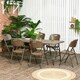 image 2 of Outsuny HDPE Molding Design Resin Rattan Dining Set, Foldable Table