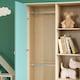 image 5 of Junior Vida Neptune 1 Door Wardrobe 5 Shelves & Clothes Rail, Blue & Oak