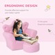 image 5 of HOMCOM Kids Sofa Set, 2PCs Crown-Themed Child Armchair with Ottoman, Pink | Pink | Chair