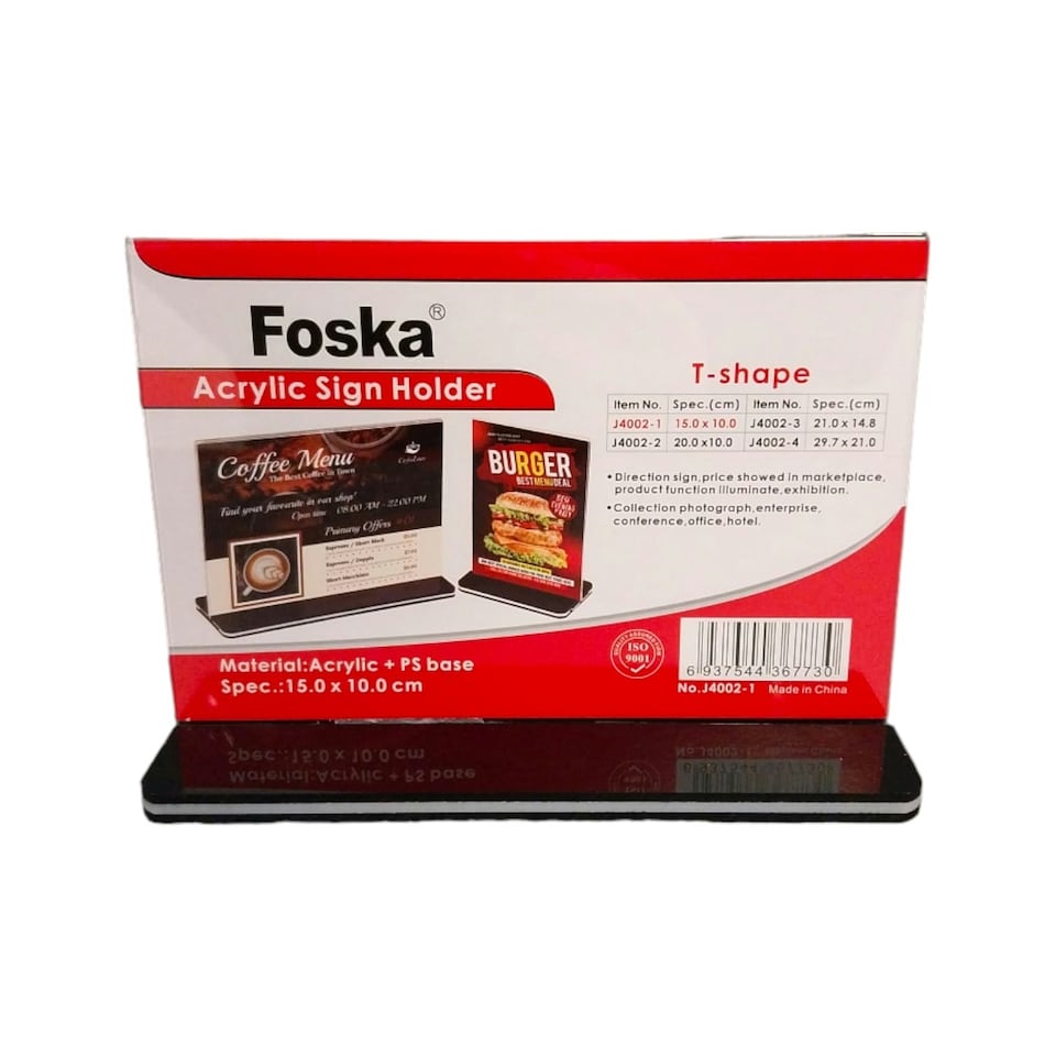 image 1 of Horizontal Design Acrylic Sign Holder 15 x 10cm