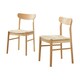 image 1 of Furniturebox Bonnie 2x Oak and Veneer Wooden Rope Dining Chairs