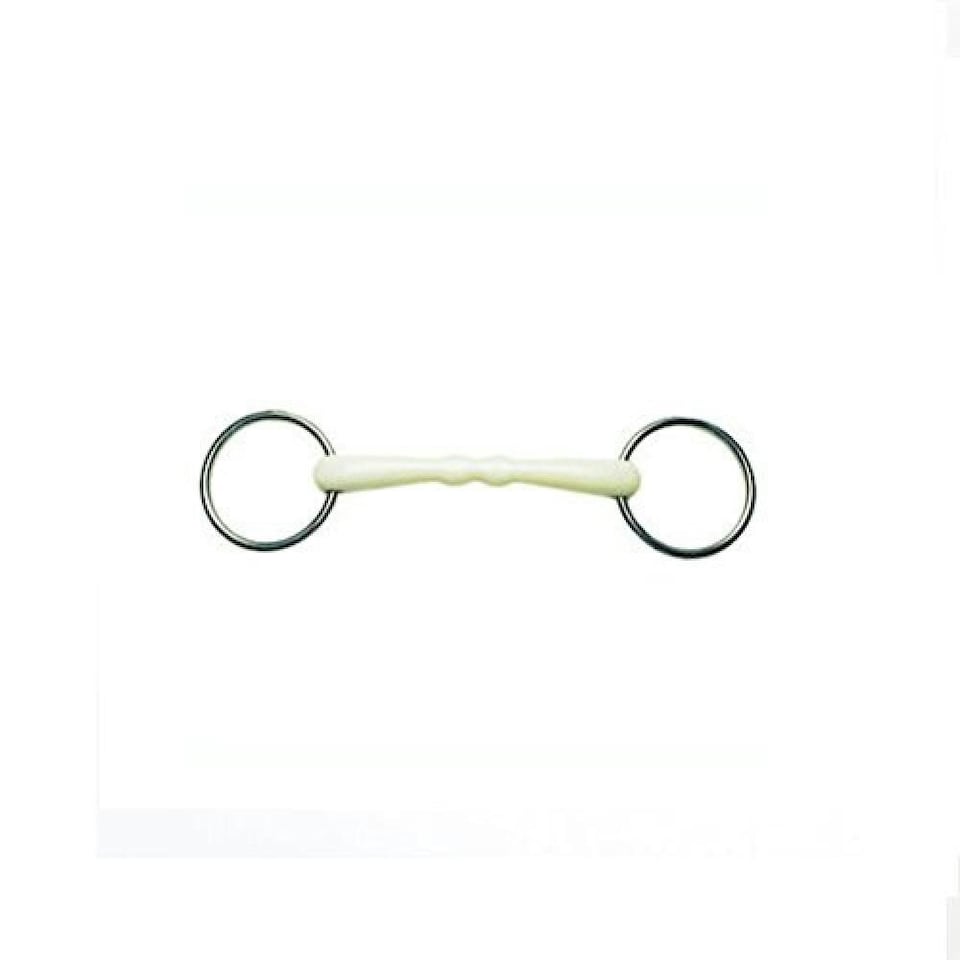 Lorina Flexi Mullen Mouth Loose Ring Snaffle - Silver/White - 5.5in