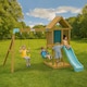 image 2 of Teamson Kids Large Wooden Swing Set with Slide, Chalkboard, Sandpit and Swings, Garden Playset
