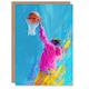 image 1 of Abstract Bright Basketball Hoop Slam Dunk Man Him Birthday Card