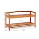 image 2 of COSTWAY 2-Tier Wood Shoe Rack Solid Shoe Storage Shelf Brown