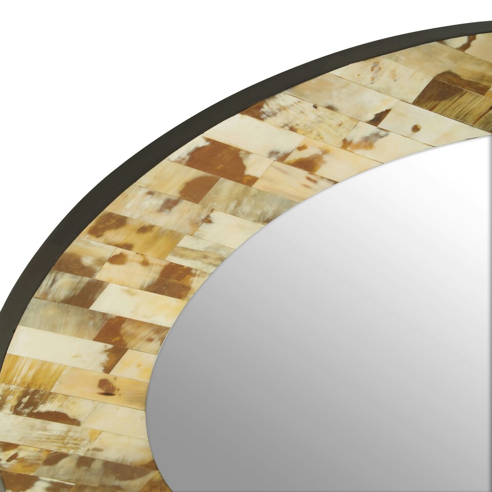 image 1 of Interiors by Premier Round Cream Mother of Pearl Wall Mirror Cream