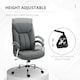 image 3 of Vinsetto High Back Home Office Chair Swivel Linen Fabric Desk Armchair, Grey