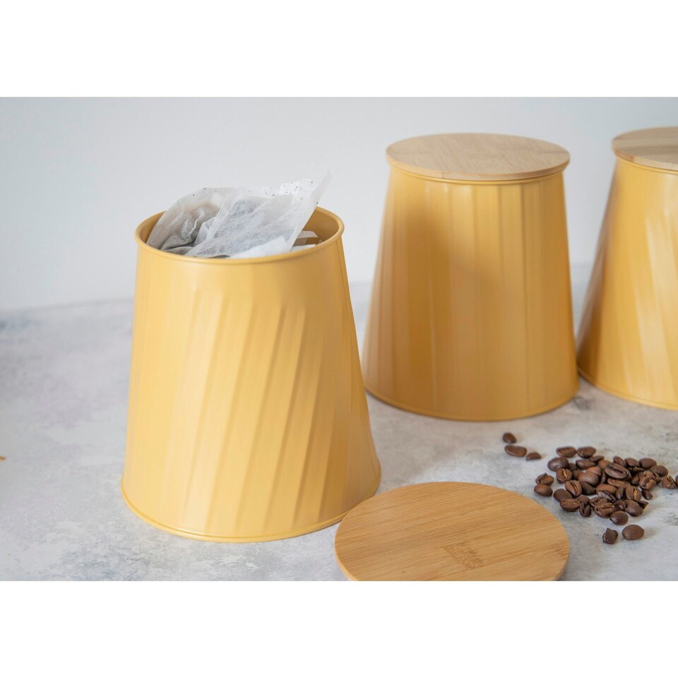 image 1 of KitchenCraftt Tea Coffee Sugar Canister Set Grey