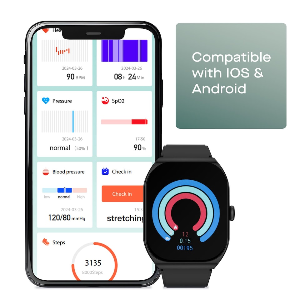 image 1 of Daewoo CNX Plus Smartwatch AMOLED Display, Calls & Fitness Tracking - Black