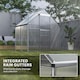 image 6 of Outsunny Polycarbonate Walk-in Garden Greenhouse w/ Sliding Door Silver Tone