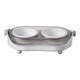 image 1 of Living and Home Adjustable Angle Double Bowl Pet Feeder Multi