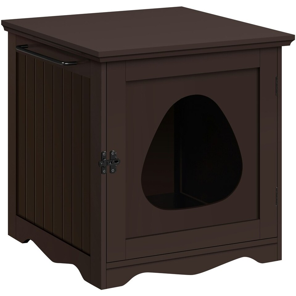 image 1 of Yaheetech Wooden Enclosed Litter Box N/A | Espresso | One Size