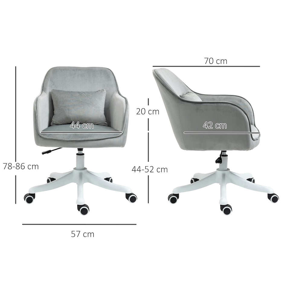 image 1 of Vinsetto Office Chair with Electric Vibration Massage Lumbar Pillow, Grey