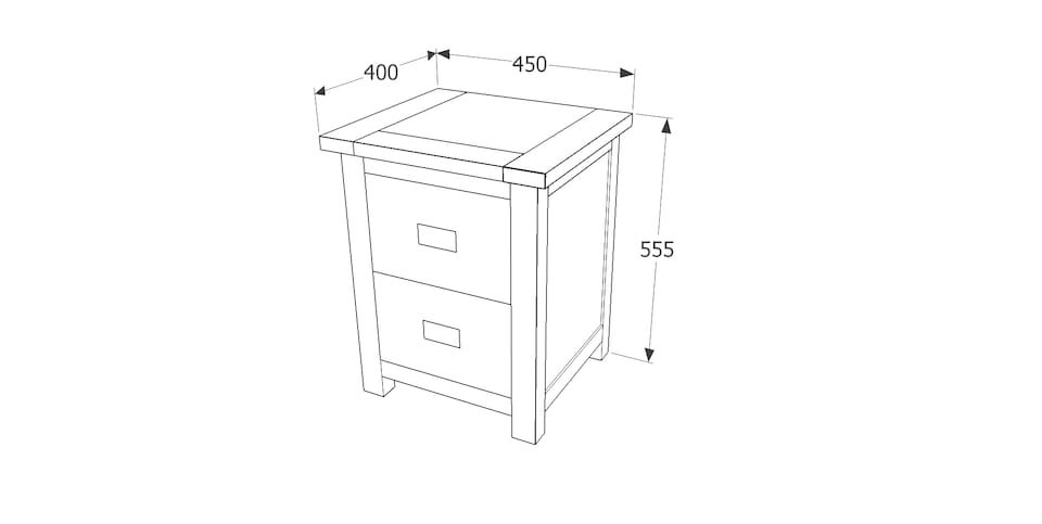 image 1 of Boston Handcrafted 2 Drawer Bedside Cabinet - Dark Brown Lacquer Finish, Colonial Design | Brown | Dark Brown | One Size | 1