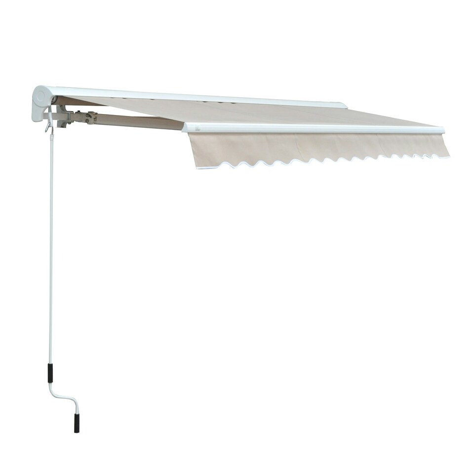 image 1 of Outsunny Garden Door Awning Retractable Canopy Electric Patio Shelter 3M