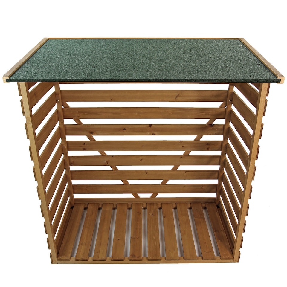 image 1 of Wooden Log Store Wood Firewood Outdoor Garden Storage Logs Shed