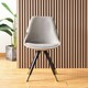image 2 of Set of 2 Sofia Ergonomic Modern Dining Chairs Upholstered in Velvet, Metal Legs with Gold End Tips | Grey | Dark Grey