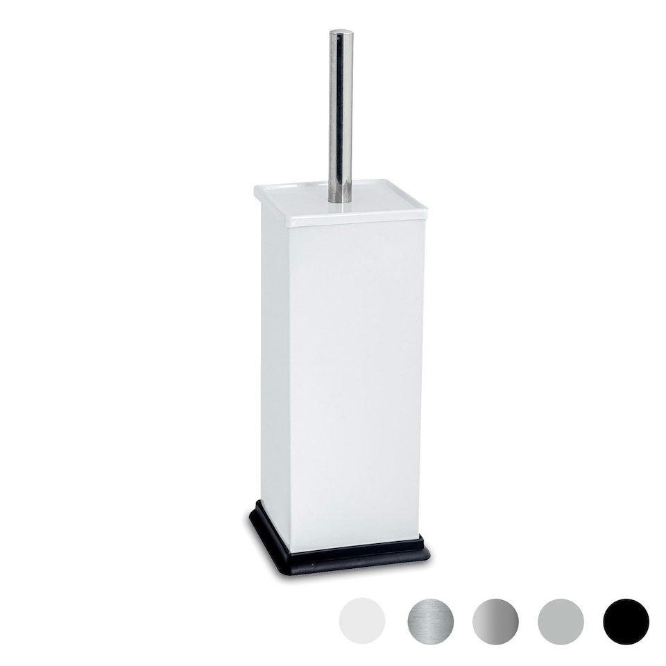 image 1 of Harbour Housewares Square Toilet Brush - White White