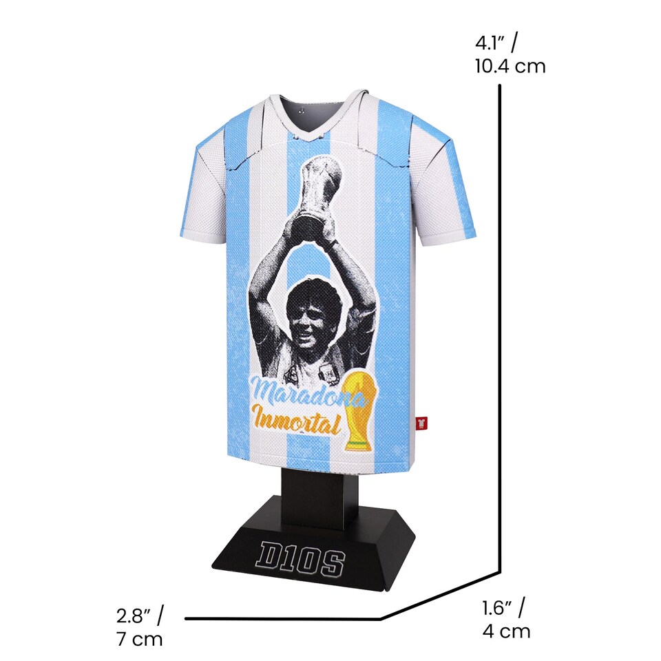 image 1 of RadStuff Metal Alloy Football Shirt - Maradona The Immortal 1977-94