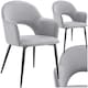 image 1 of Dining Chair Sasha- padded armchair in velvet look, continuous backrest - Set of 2 Grey | Light Grey