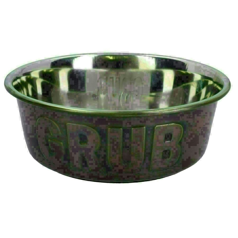 Medium Stainless-Steel Copper 'Grub' Bowl Dog Puppy Feeding Food Water Bowl Silver